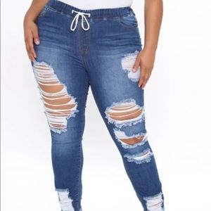 Yoins Elastic Ripped Jeans (Brand New with tags)